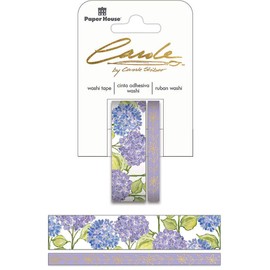 Paper House Productions Carole Shiber Pastel Hydrangeas Set of 2 Foil Accent Washi Tape Rolls for Scrapbooking and Crafts
