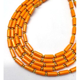 1 Strand Orange Italian Coral 18 Pieces Approx Beads Size 10 x 4 mm Shape Pipe Cut Smooth Making, Beading & Craft Supplies 7$ST03D128