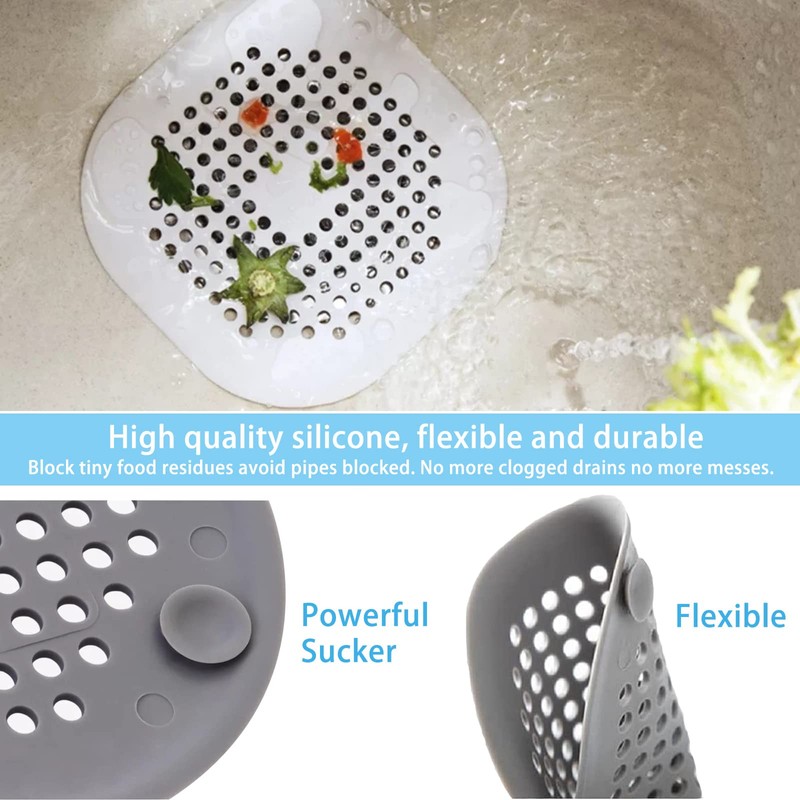 4 Pack Drain Hair Catcher Durable Silicone Hair Stopper Shower
