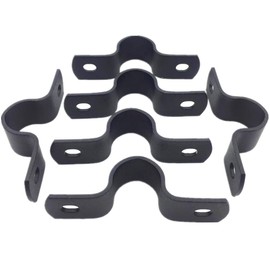 AUSENNA black U-Bracket Carbon steel clamp Thickened pipe clamp u-shaped clip Metal dual hole DIY fasteners for pipe fixed Installation 6pcs (1/2 INCHES)