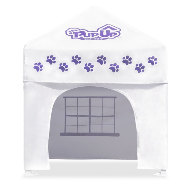 Caravan Canopy PUP02010 PupUp Canopy Instant and Portable Shelter, White/Purple, Small Dog House