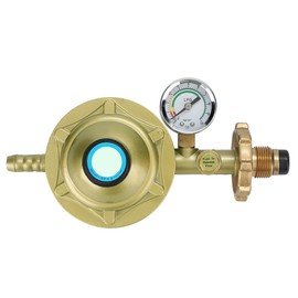 Universal Household Bottled Liquefied Petroleum Gas Pressure Regulator Valve with Gauge Gold