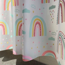 Plastic Shower Curtain Liner, Premium EVA 6G Rainbow Shower Liner, Shower Curtains for Bathroom with 3 Magnetic Weights and Rustproof Grommets (Rainbow, 72x72 in)