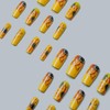 Glitter Yellow Flower Press on Nails Medium Coffin Fake Nails