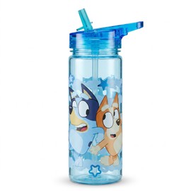 Bluey Kids Water Bottle 580ml with Carry Handle – BPA-Free Reusable Drink Bottle for School & Travel – Leak Resistant Flip Top (Blue)