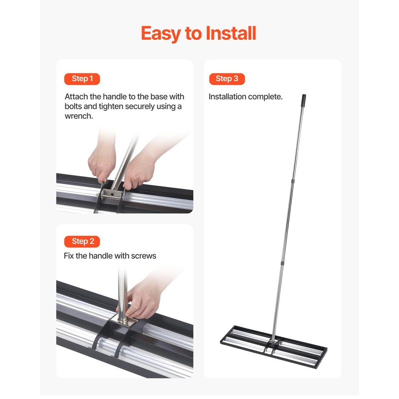 VEVOR Updated Lawn Leveling Rake with Roller, 36" x 10"