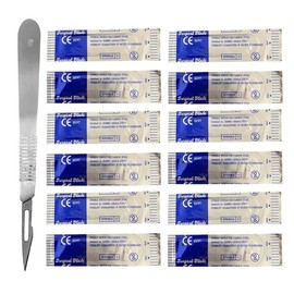 12 Pcs Scalpel- Edges Scalpel Handle No 3 Surgica_ Baldes # 11 Non Sterile Edges Perfect for culpting Repairs Lab Anatomy Lab Training Sign Craft Card Making Cutter Podiatry