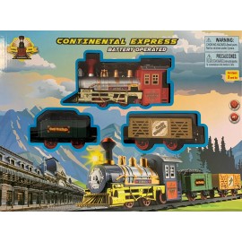 Continental Express Battery Operated DELUXE Train Toy Set w/ Lights and Sound - 30" x 42" Track