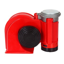 Oshotto Nautilus Twin Air Horn Universal for Cars, Trucks, Boats, ATVS, Motorcycles and Scooters Standard Red