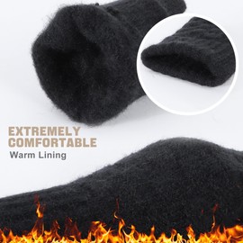 Thermal Gloves Womens - Winter Touchscreen Gloves Warm Soft Knitted Mittens for Outdoor Skiing Driving UK