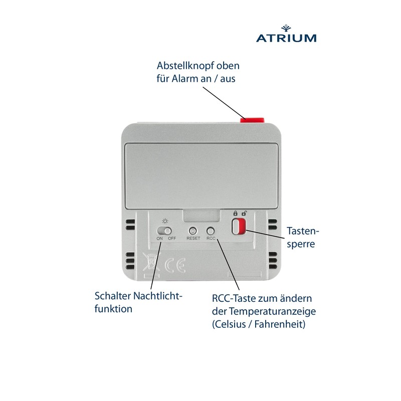 Atrium Radio Alarm Clock Travel Alarm Clock Small Digital Quartz