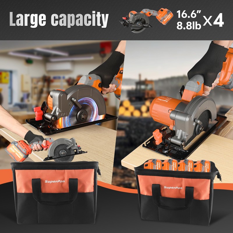 15-Inch Heavy Duty Tool Bag, Portable Empty Tool Box Organizer