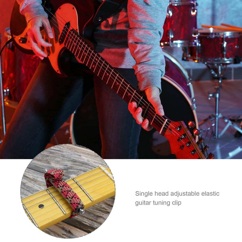 VGOL 2 Pieces Single End Guitar Adjustable Elastic Capo Rubber