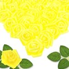 Vignor 100 Pcs Artificial Flowers Faux Foam Fake Rose Head