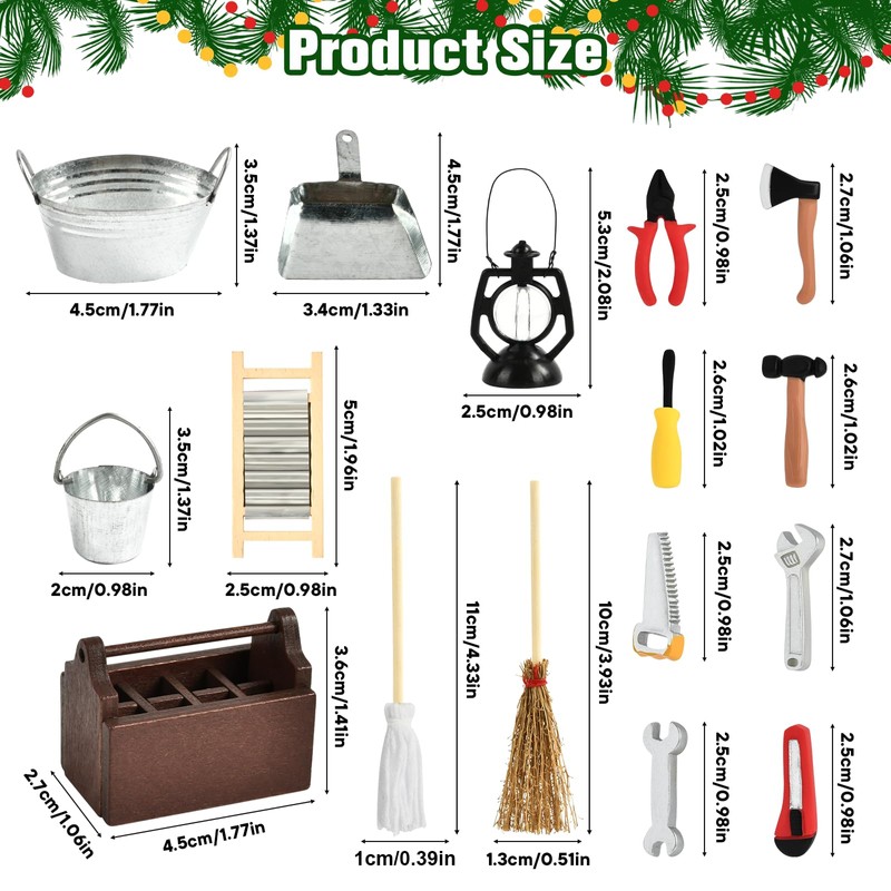 Miniature Tool, Miniature Gnome Tool Box, Gnome Tool Set, Mini