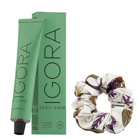 Igora Zero AMM 9-50 Extra Light Blonde Gold Hair Color | Igora Royal No Ammonia Permanent Color Creme Hair Dye 2.1 oz and Goomee Scrunchie (Bundle)