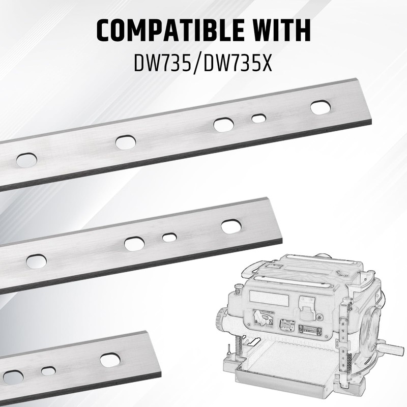 WOODSTARTER 13 Inch Planer Blades for Dewalt DW735, DW735X Planer,