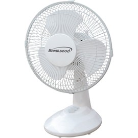 Brentwood Kool Zone F9DW 9" Oscillating Desk Fan, One Size, White