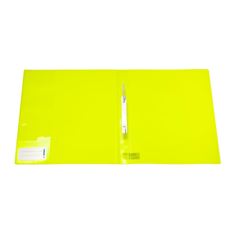 HERMA 19636 File Folder A4 Translucent Neon Yellow Sturdy Plastic