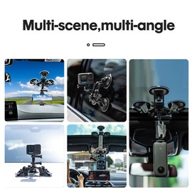 LICHIFIT Car Mounted Strong Suction Cup Mount, Large Tripod Suction Cup Holder, Car Windshield Mount for DJI OSMO for GoPro 11/10/9 for Insta360, ONE X3/ONE X2/ONE X/ONE