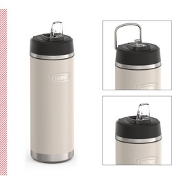 Thermos ICON Insulated Drinking Bottle with Straw, 0.71 L, Sandstone Matt, Beige, 12 Hours Cold, Stainless Steel, Thermos Flask, Dishwasher Safe, BPA-Free
