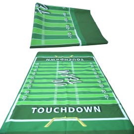 KHAMPA Football Party Decorations Disposable Tablecloth, Green Touchdown Field Design