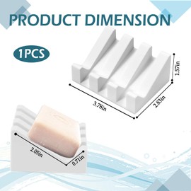 MAQILO Piano Keyboard Soap Dish, Silicone Self-Draining Soap Holder for Shower - Wall Mount Bathroom Organizer, Waterproof & Unbreakable (3.78"x2.83")