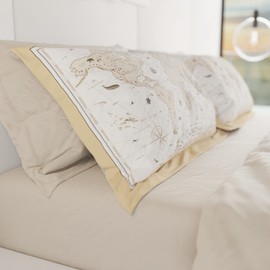 PETTI Artigiani Italiani - Bed Cushion Covers, Pair of Pillowcases 50 x 80 cm, Pillowcase, Hypoallergenic Microfibre Pillowcases, Made in Italy, World Cream Cushion Covers