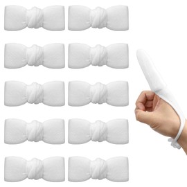 Nakutita Pack of 10 Finger Bandages, White Elastic Finger Cots Bandage, Tube Bandage Fingers for Immobilization of Fingers and Wound Protection
