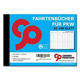 Cherry A5 Car Driving Logs on 100 Pages for 1800 Drives