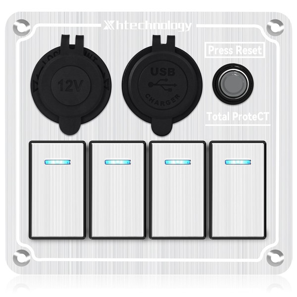 Xhtechnology Marine Boat Rocker Switch Panel,Waterproof 8 Gang Toggle Switch