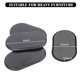 Furniture Slider, 3-1/2" x 6" Oval Heavy-Duty Furniture Movers, Reusable Carpet Sliders for Furniture, Heavy Furniture Moving Pads Moving Sliders - Protect The Surface of The Carpet (8 Pack)