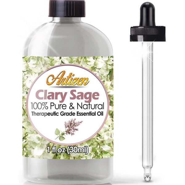 Artizen Clary Sage Essential Oil (100% Pure & Natural - UNDILUTED) Therapeutic Grade - Huge 1oz Bottle - Perfect for Aromatherapy, Relaxation, Skin Therapy & More!