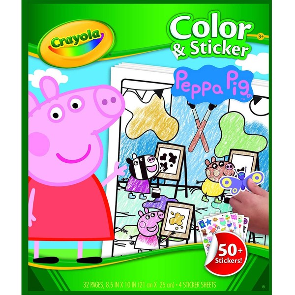 Crayola Peppa Pig Coloring Pages and Stickers, Gift for Kids, Ages 3, 4, 5, 6