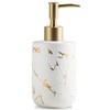 Yekiosok Ceramic Soap Dispenser,300ml Marbling White Dish Soap Liquid Lotion