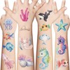 Cartoon Marine Animals Shells Octopuses Seahorses Turtles Temporary Tattoos &