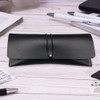 sjjjs Portable Leather Glasses Case with Microfiber Lining Soft Glasses
