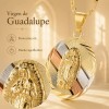Collar Virgen Guadalupe Plata 925 Oro 14k Tricolor Regalo