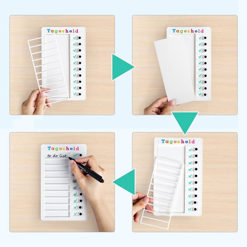 Checklist Board, Stick-On Task List, Stick-On Task List, Reusable Memo