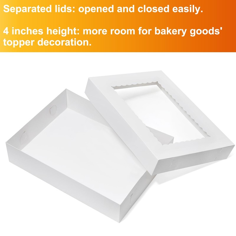 Wowxyz 19x14x4 Inches Cake Boxes 6pcs Rectangle Half Sheet 1/2