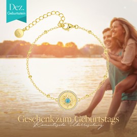 CDE Women's 925 Sterling Silver Bracelet with Sun Pendant, Gifts for Women, Girlfriend, Wife on Valentine's Day, Mother's Day, Anniversary, Birthday, Christmas, Party, Anniversary, Sterling Silver