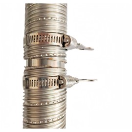 Heater Exhaust Pipe Connector Air Diesel Parking Heater，OD:38mm /1.5inch Stainless Steel Gas Vent Hose With Clamps For Webasto Diesel Heater (1Set)