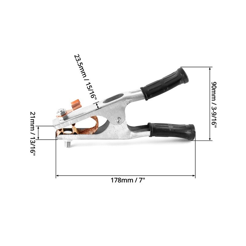 QWORK Welding Ground Clamp, 2 Pack 500AElectroplated Ground Clamp Copper
