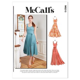 McCall's Misses' Fit and Flare Knit Dress Sewing Pattern Kit, Code M8215, Sizes 8-10-12-14-16, Multicolor