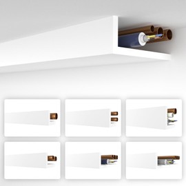 HEXIMO Angle Profile White 1.7 m Profile – XPS Cover Strips for Heating Pipes, L Profile Pipe Cover Strip Corner Strip Model: HRA-5-68 x 200 mm (1.7 Metres/Strip)