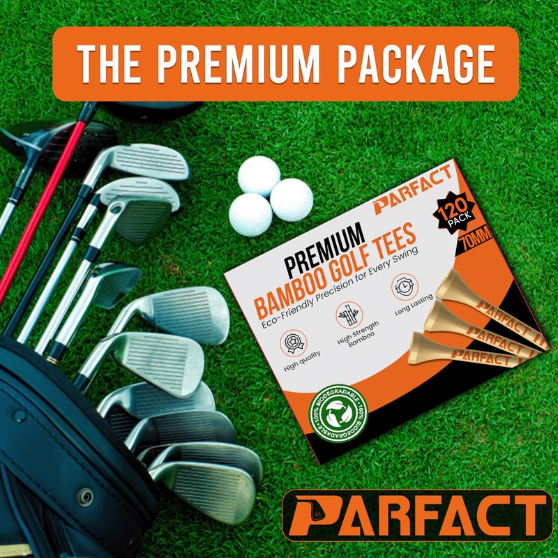 ParFact Golf Tees Wooden | Pack of 120 | Durable
