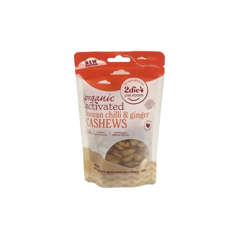Activated Organic Chilli & Ginger Cashews 120g