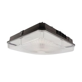 LED Parking Garage Canopy Light - Wattage Adjustable 65W/80W/100W - Color Tunable 3000K/4000K/5000K - Motion Sensor Ready - Brown Finish - UL Listed, IP65 Rated