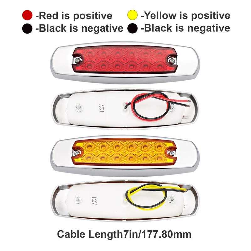 30 Pcs Ledvillage 12V DC 6.4 Inch 10 Amber 10