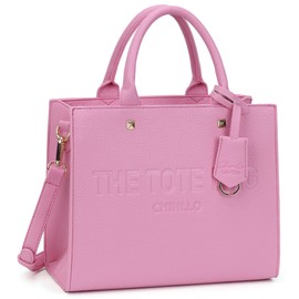 Chinllo Tote Bag for Women Laptop Top Handle Stachel Purse and Handbags with Shoulder Strap (D.Pink-L)